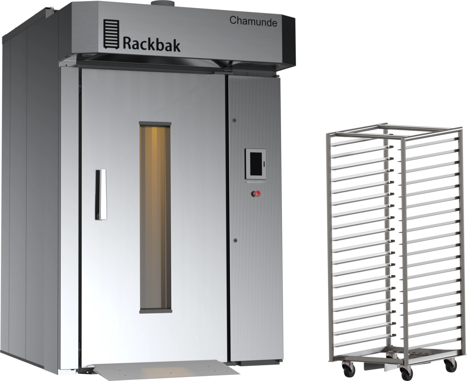 CHAMUNDE Rackbak rack oven with wheeled tray trolley