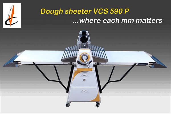CHAMUNDE VCS 590 P reversible dough sheeter with extended belt tables